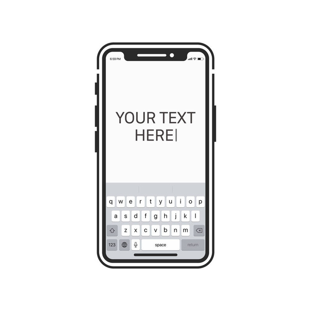 Votre texte ici modèle. Écran de téléphone intelligent. Illustration vectorielle - Vecteur, image