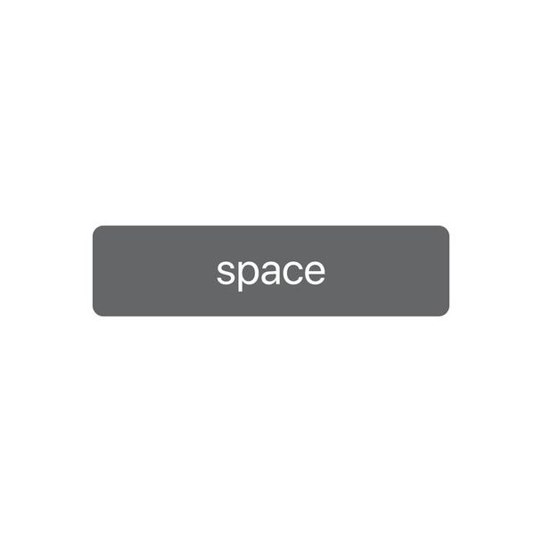 白の背景に隔離されたスペース入力アイコン。スペースボタンのシンボルウェブサイトやモバイルアプリのための現代的なシンプルなベクトルアイコン。ベクターイラスト - ベクター画像
