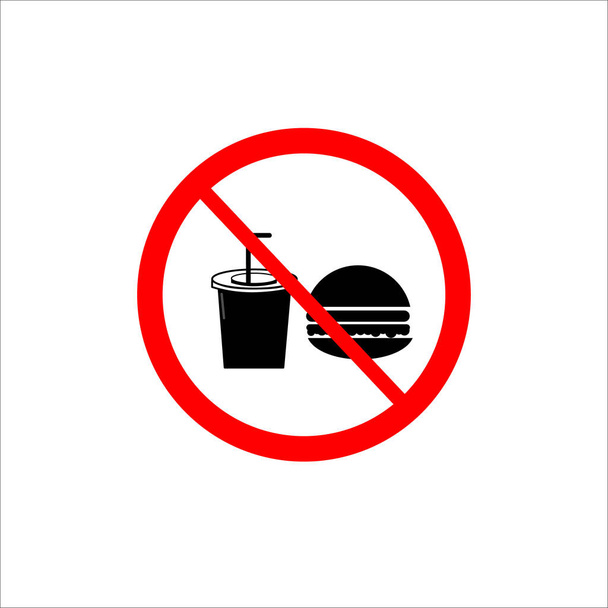 ilustrace ikony zákazu pro nošení jídla a nápojů - Vektor, obrázek