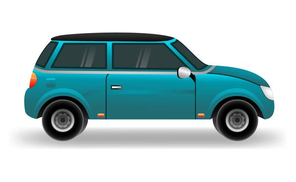 Flat vector cartoon car - Διάνυσμα, εικόνα