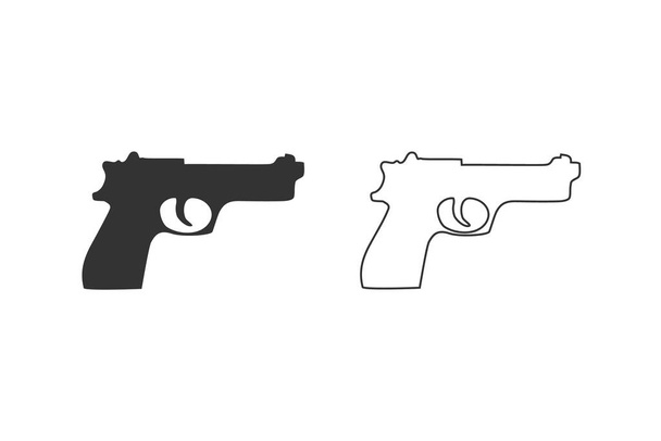 Gun Line Icon set. Weapon Vector. Military Equipment Illustration Logo  - Vector, Image