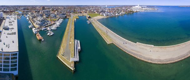 Aerial view panorama of Custom House in Salem Maritime National Historic Site in city of Salem, Massachusetts MA, USA.  - Фото, изображение