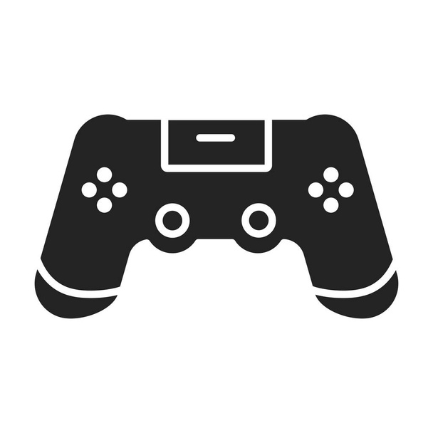 Joystick black glyph icon. Input device. Home leisure. Isolated vector element.  - Vector, Image