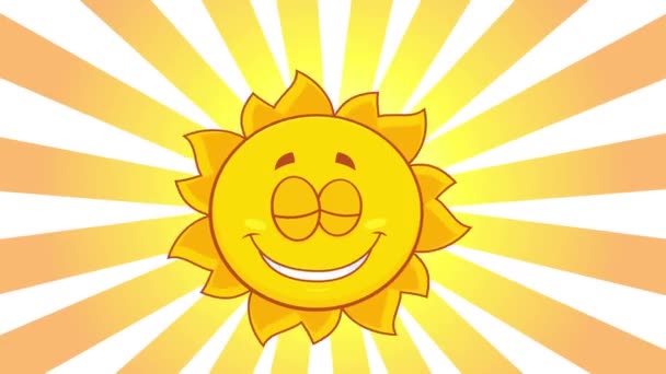 Sarjakuva aurinko hymyilee  - Materiaali, video