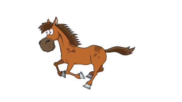 Horse Cartoon Character Running. - Footage, Video