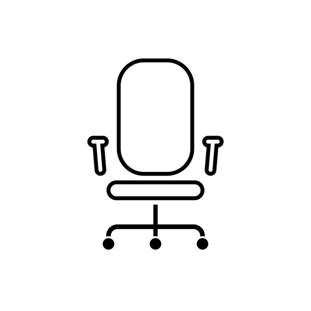 Icona della linea sedia da ufficio su sfondo bianco. Illustrazione vettoriale - Vettoriali, immagini