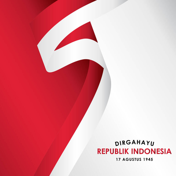 Dirgahayu Republik Indonesia Vector Ontwerp Voor Banner Print en Groet Achtergrond. Indonesië Onafhankelijkheidsdag - Vector, afbeelding