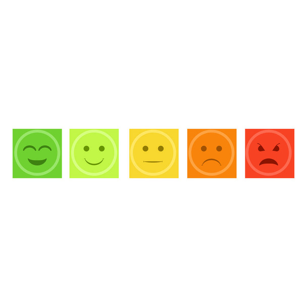 Cartoon Color Smiley Icons Set Feedback Concept. Vector - Vecteur, image