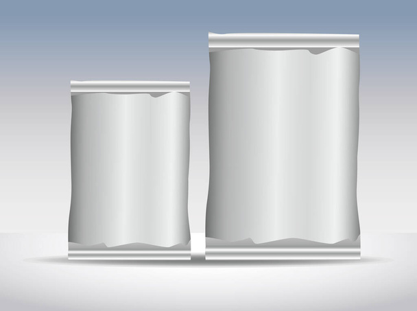 set gris bolsas de embalaje productos iconos - Vector, Imagen