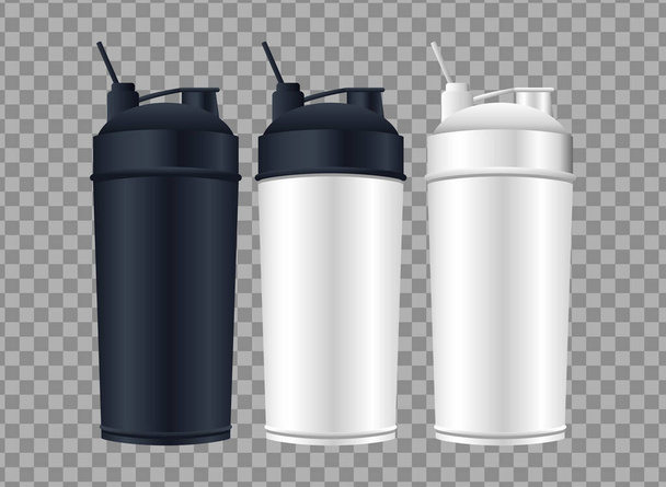 termoplásticos garrafas de água ícones de marca - Vetor, Imagem