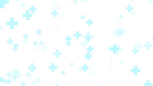 Medizinische Gesundheit blaues Kreuz Muster weißer Hintergrund. Abstraktes Konzept für Gesundheitstechnologie und Wissenschaft. - Foto, Bild