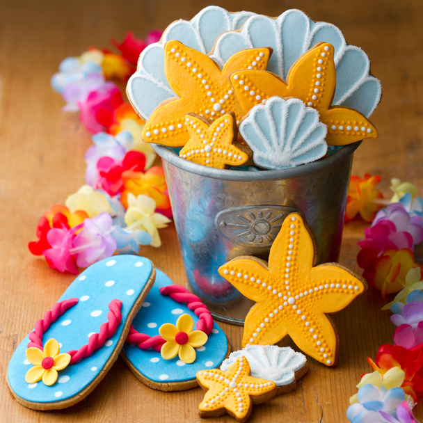 Cookies temáticos de praia
 - Foto, Imagem