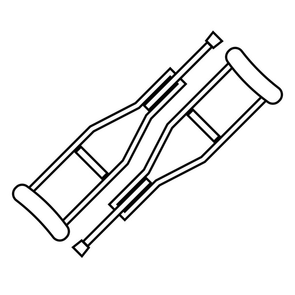 Crutches icon logo. Flat illustration of crutches icon - Vector, Image