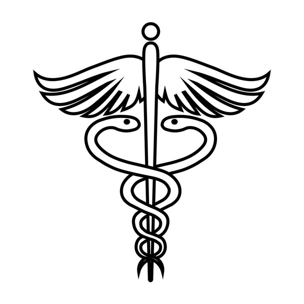 Icona del serpente segno medico. Pittogramma in stile glifo dell'ambulanza ospedaliera - Vettoriali, immagini