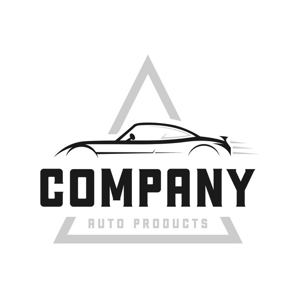 Diseño de Logo de Automóvil con Concepto Vehículo Deportivo, Auto Car Logo Template Vector. - Vector, Imagen