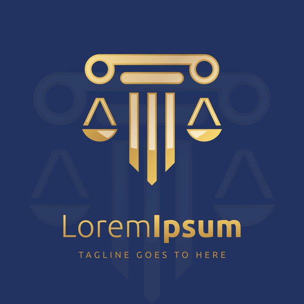 Hukuk firması logo tasarım şablonu, Hukuk Bürosu, Avukat, Avukat ve Adalet logosu tasarım konsepti. - Vektör, Görsel