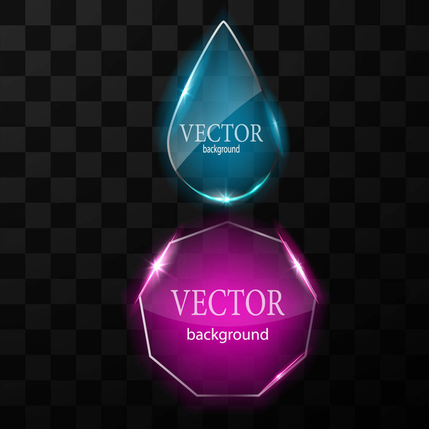 Glass vector button plane. Easy editable background - Vecteur, image