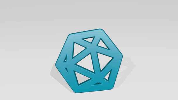 board game geometry alternate 3D icon casting shadow, 3D illustration - Photo, Image