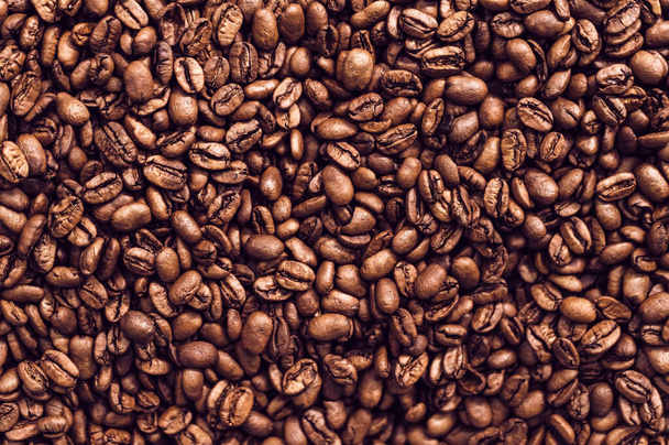 黒焦げコーヒー豆のクローズアップ - 写真・画像
