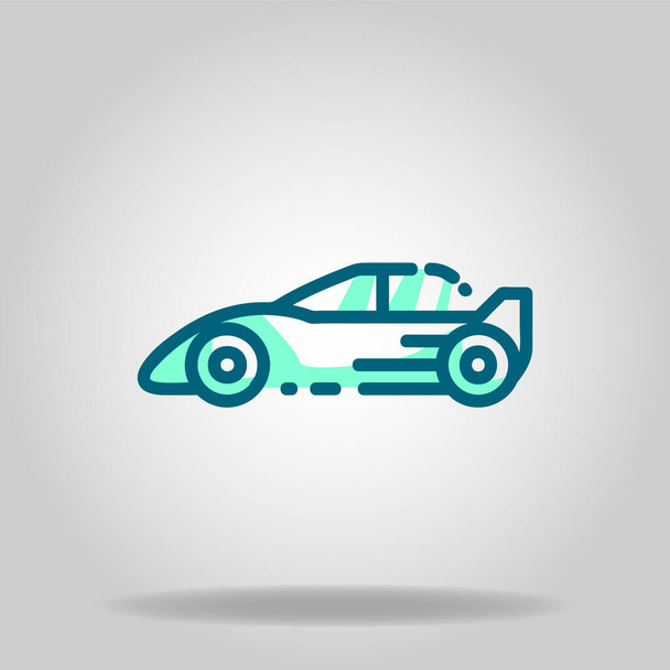 Λογότυπο ή σύμβολο του αυτοκινήτου σπορ εικονίδιο με twotone μπλε χρώμα στυλ - Διάνυσμα, εικόνα