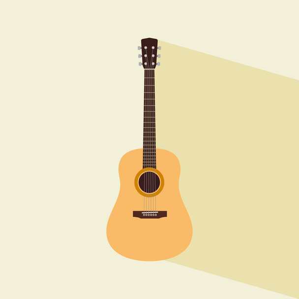 akustinen kitara tasainen muotoilu vektori kuvitus, klassinen puinen kitara vektori - Vektori, kuva