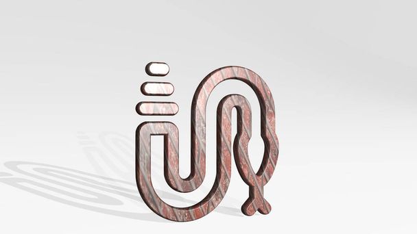 Иконка REPTILE RATTLESNAKE 3D, стоящая на полу, 3D иллюстрация - Фото, изображение