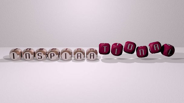 inspirerende dansende kubieke letters, 3D illustratie - Foto, afbeelding