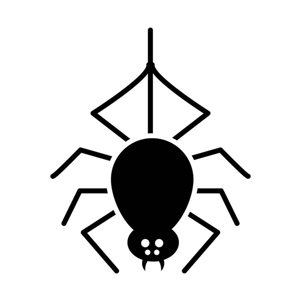 halloween spider icon, line style - Vector, Image