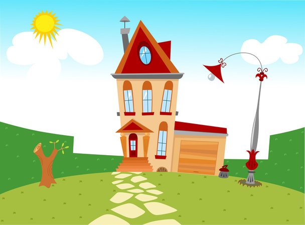 крихітні мультфільм будинок
 - Вектор, зображення