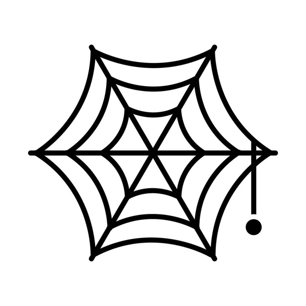 Απόκριες έννοια, εικονίδιο Spiderweb, στυλ σιλουέτα - Διάνυσμα, εικόνα