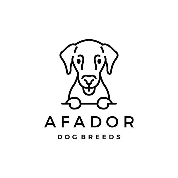 afador cão raça logotipo vetor ícone ilustração - Vetor, Imagem