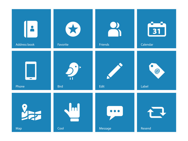Social icons on blue background. - Vector, Image