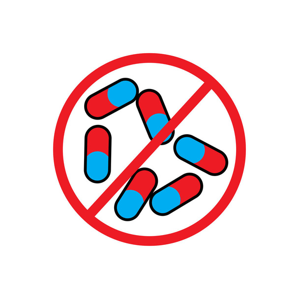 Drug stop flat icon, stop over dose, international overdose day. Design template vector - Vector, Image