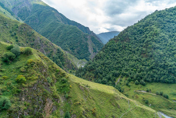 Beautiful mountain landscape in Upper Khevsureti, travel to Georgia - Photo, Image