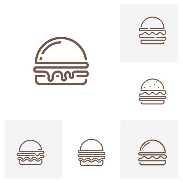 Набор дизайн логотипа Burger Logo Концепции, вектор дизайна логотипа Burger Bakery - Вектор,изображение