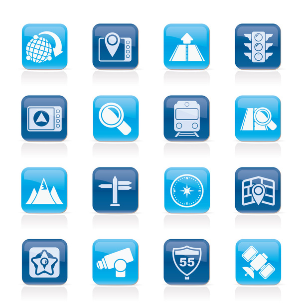 Map, navigation and Location Icons - Vector, Imagen