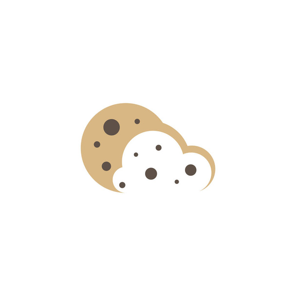 Облачные Cookies Логотип дизайн векторный шаблон, иконка символа, творческие концепции дизайна - Вектор,изображение