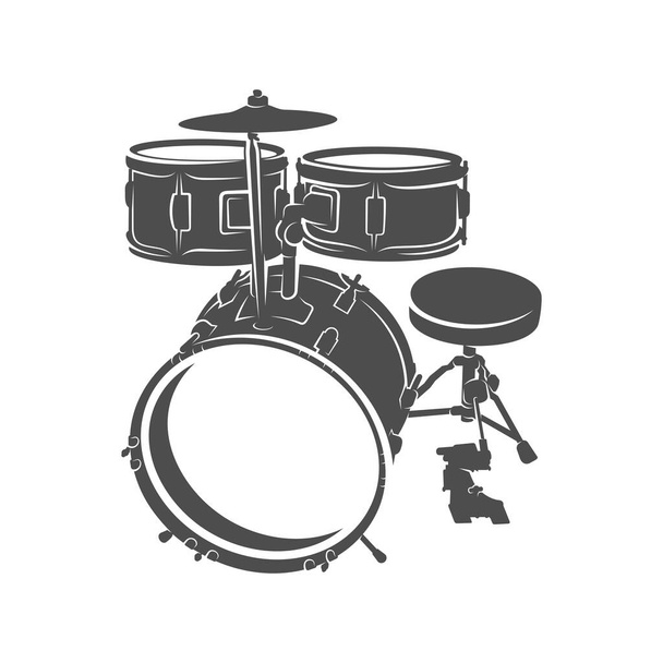 Realistischer Drum Design Vektor. Silhouette der Trommel. Vektorillustration - Vektor, Bild