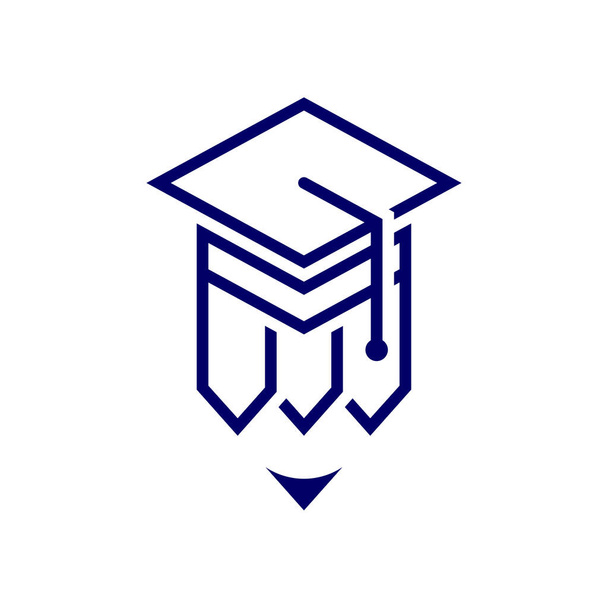 Oktatási logó ikon dizájn, vektor illusztráció, Ballpoint Concept design logó. - Vektor, kép