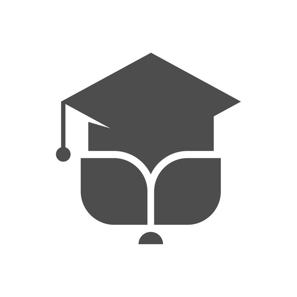 Diseño del icono del logotipo de la educación, ilustración del vector, Educación con el logotipo del diseño del concepto de la hoja. - Vector, Imagen