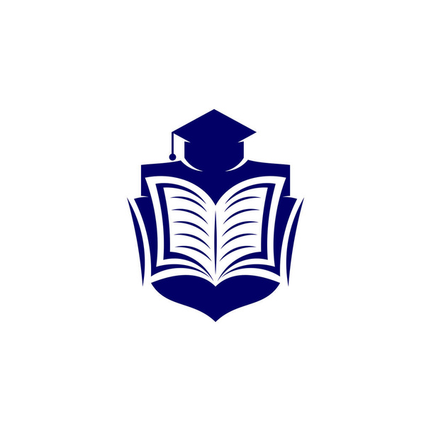Education logo icon design, vector illustration, Shield Concept design logo. - Vector, Image