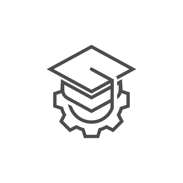 Diseño del icono del logotipo de la educación, ilustración vectorial, diseño del logotipo de Gear Concept. - Vector, Imagen
