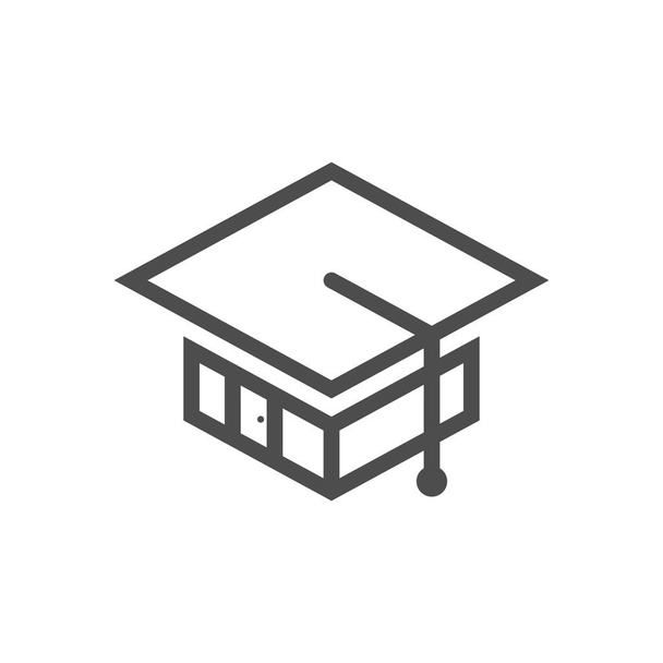 Diseño del icono del logotipo de la educación, ilustración vectorial, logotipo de diseño House Concept. - Vector, Imagen