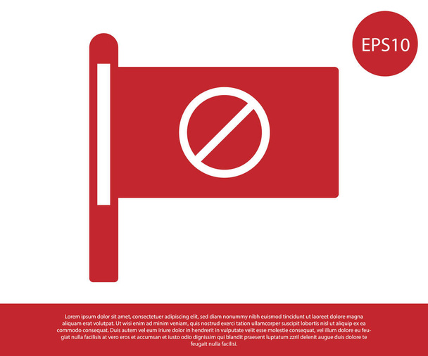 Red Protest icon isolated on white background. Meeting, protester, picket, speech, banner, protest placard, petition, leader leaflet Vector illustration - Vetor, Imagem