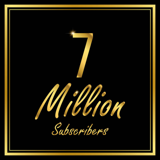 Seven Million followers or subscribers achievement symbol design, vector illustration. - Vector, Image