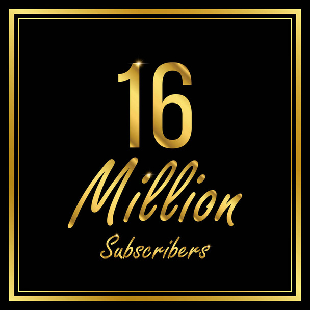 Sixteen Million followers or subscribers achievement symbol design, vector illustration. - Vector, Image