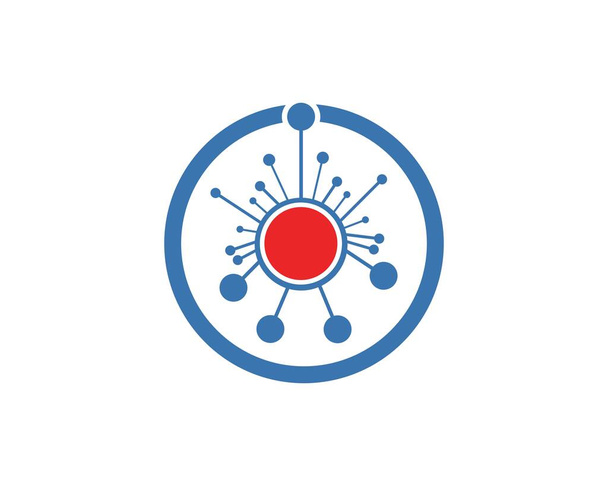 Plantilla de logotipo techno círculo abstracto - Vector, imagen