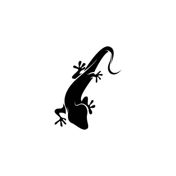 Lizard Chameleon Gecko Silhouette μαύρο διάνυσμα - Διάνυσμα, εικόνα
