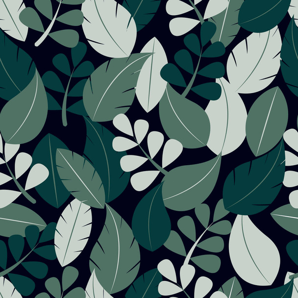 Seamless pattern with leaves. Vector illustration for fabric, textile design. - Vetor, Imagem