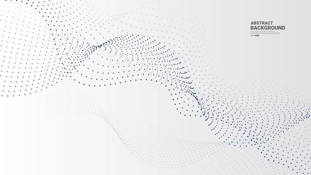 Fondo abstracto blanco gris con partículas que fluyen. Concepto de tecnología digital futura.  - Vector, Imagen